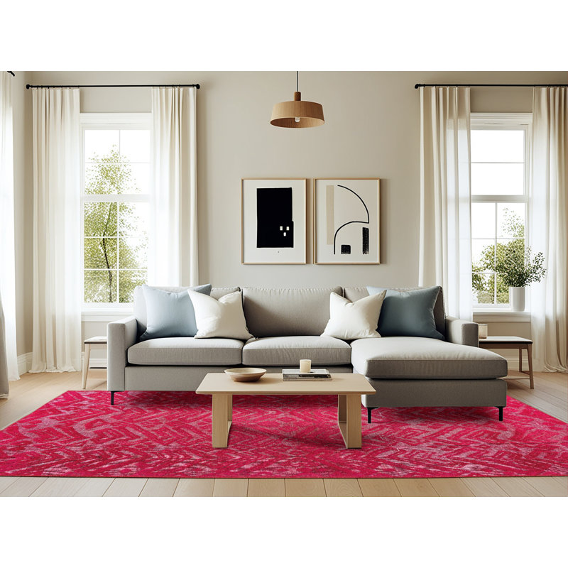 Absher Abstract Indoor Rug, Rectangle 6' x 9'