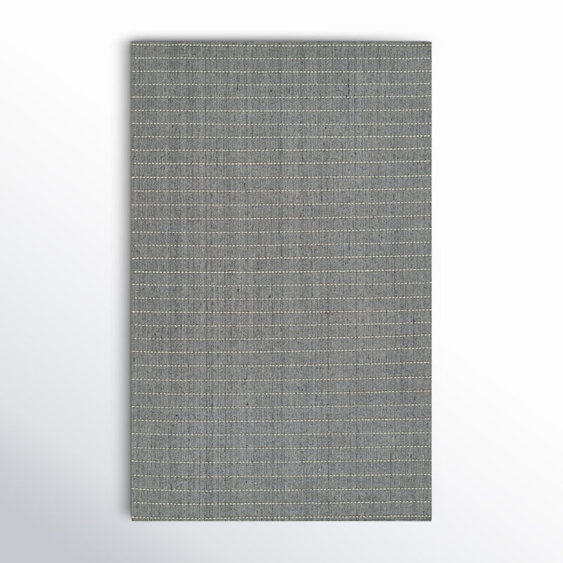 Tapis gris / beige / bleu tissé à la main Amita, Rectangle de 5 pi x 8 pi