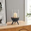 Porte-bougie ouragan en métal noir Molta Modern-1247796900