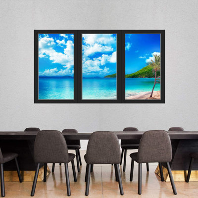 Décalcomanie murale tropical beach 3d office