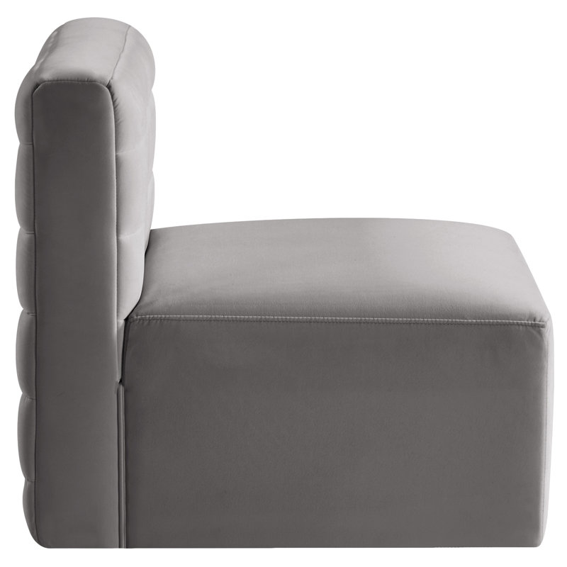 Fauteuil modulaire en velours Enso, Velours gris