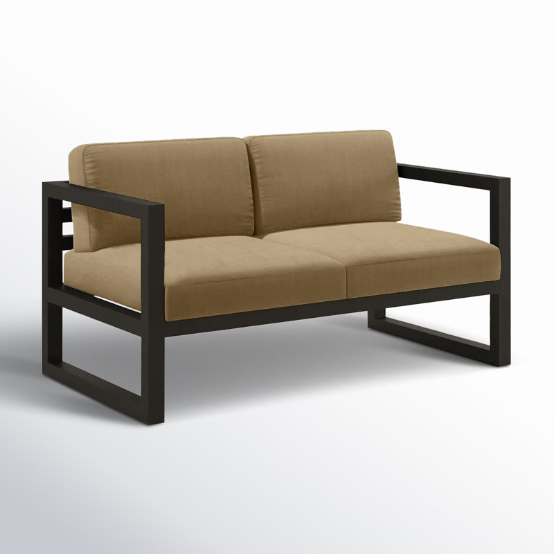 Avion Loveseat - Black, Canvas Heather Beige Sunbrella® Canvas, Black
