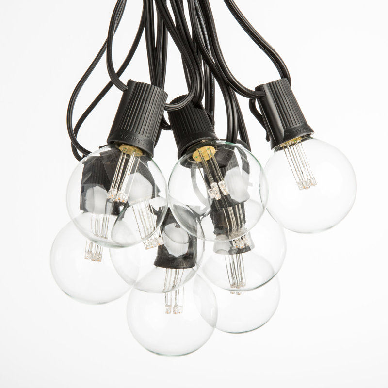 Guirlande de 25 ampoules DEL 25 pi pour l'extérieur, Noir