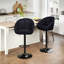 Swivel Upholstered Adjustable Height Counter Stool with Metal Frame-1160134745