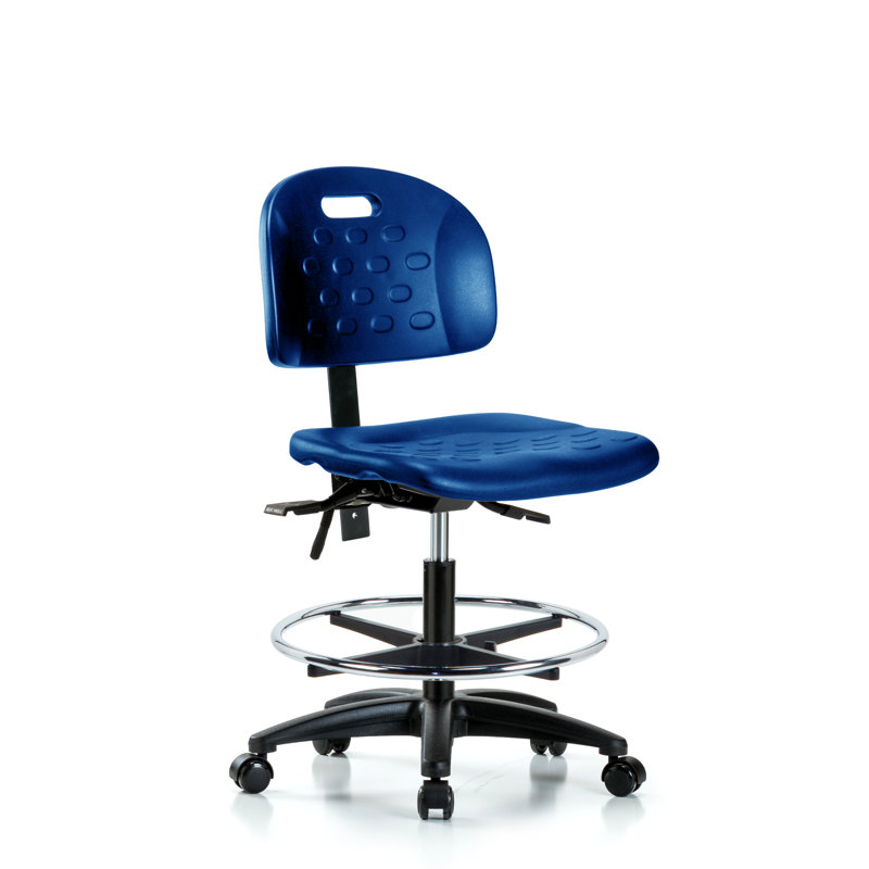 Chaise de travail ergonomique en polyuréthane, Roulettes, Sans accoudoirs