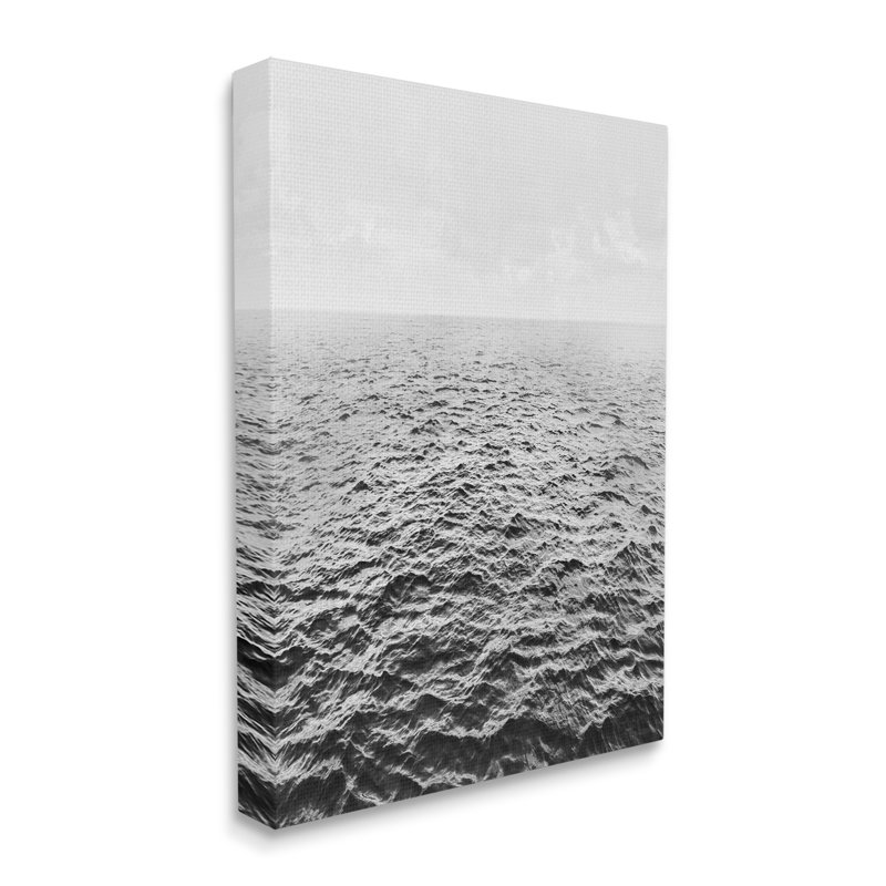 Monochromes orageux, mer agitée, océan brumeux par Mike Calascibetta - photographie, Toile tendue