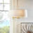 5-Light White Drum Shade Chandelier