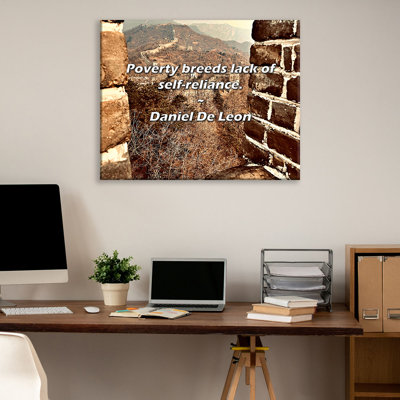 Artsy Quote "Poverty breeds lack of self-reliance." By Daniel De Leon Gallery Wrapped Canvas