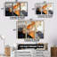 «Slab Structures» - ensemble d'art mural en marbre orange, blanc et noir-1886250465-1886250470