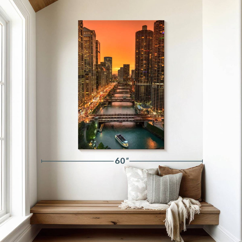 Hannes Chicago River, 48" H x 32" W