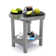 18 Inch Round Outdoor Side Table Adirondack Plastic/Resin Patio Side Table Weather Resistant End Table with Storage Shelf