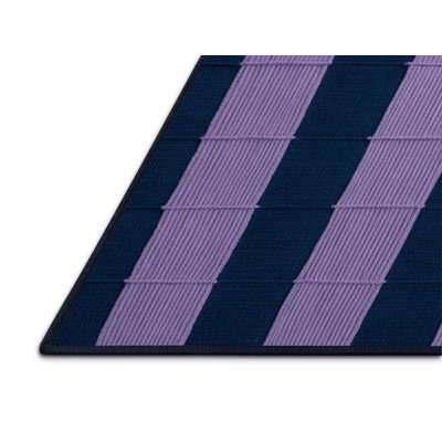 Machine Washable Checkered Blue Area Rug