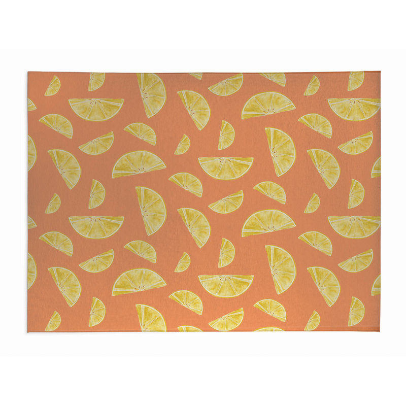 Summer Lemon Outdoor Rug, Rectangle 4' x 6'