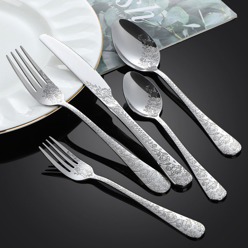 Alcott Hill Stainless Steel Flatware Set - Service for 4, Silver