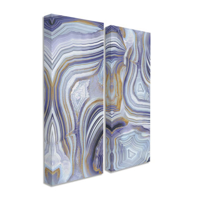 «Agate Crystal Pattern Gold Mauve Abstract» par Danielle Carson, ensemble de 2 reproductions d'art