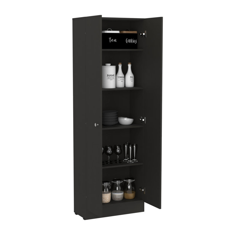 Armoire de rangement élégante, double porte, Noir