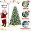 Arbre de Noël 7 pi avec 82 pommes de pin - 1348 pointes, branches mixtes en PVC et en aiguilles dures, structure à charnières pour une installation facile, support en métal robuste - arbre de Noël réaliste-118032759