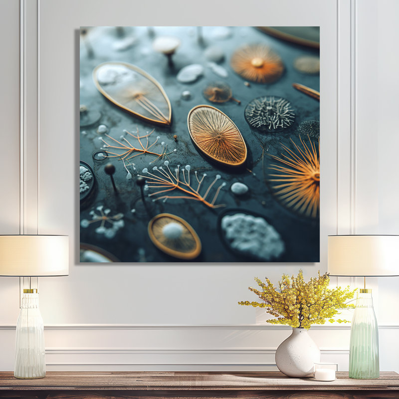 «Microscopic Life Botanical - Abstract», impression murale, H 30 po x l 30 po x P 1 po, Toile tendue