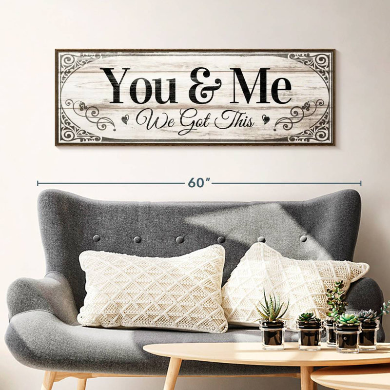 Plaque murale «We Got This Couples», 46 po x 16 po, Cadre flottant noyer