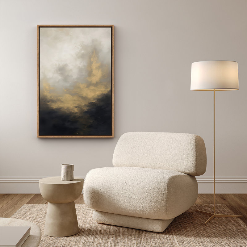 Art mural encadré abstrait rétro antique classique pour chambre à coucher, H 36 po x l 24 po, Naturel