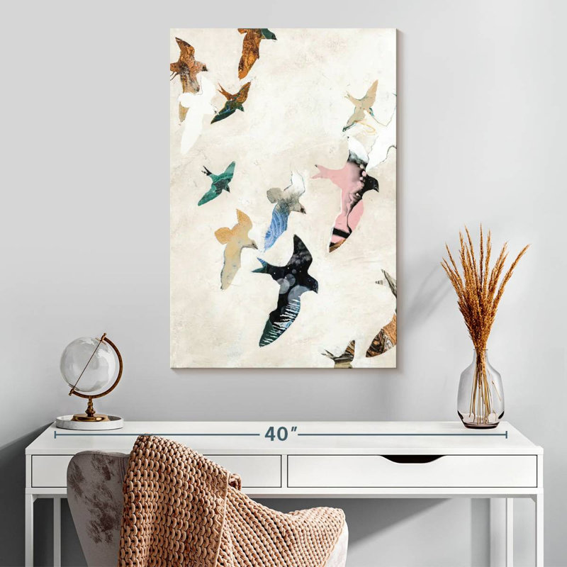 Brampt oiseaux abstraits II, H 30 po x l 20 po