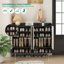 Armoire de rangement moderne à 4 portes pour chaussures - Tablettes réglables pour garde-robe noire mince