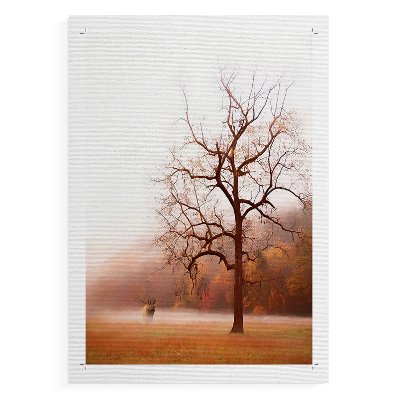 Photographie, élan dans la brume - impression sur toile seulement - non encadrée, H 18 po x l 12 po