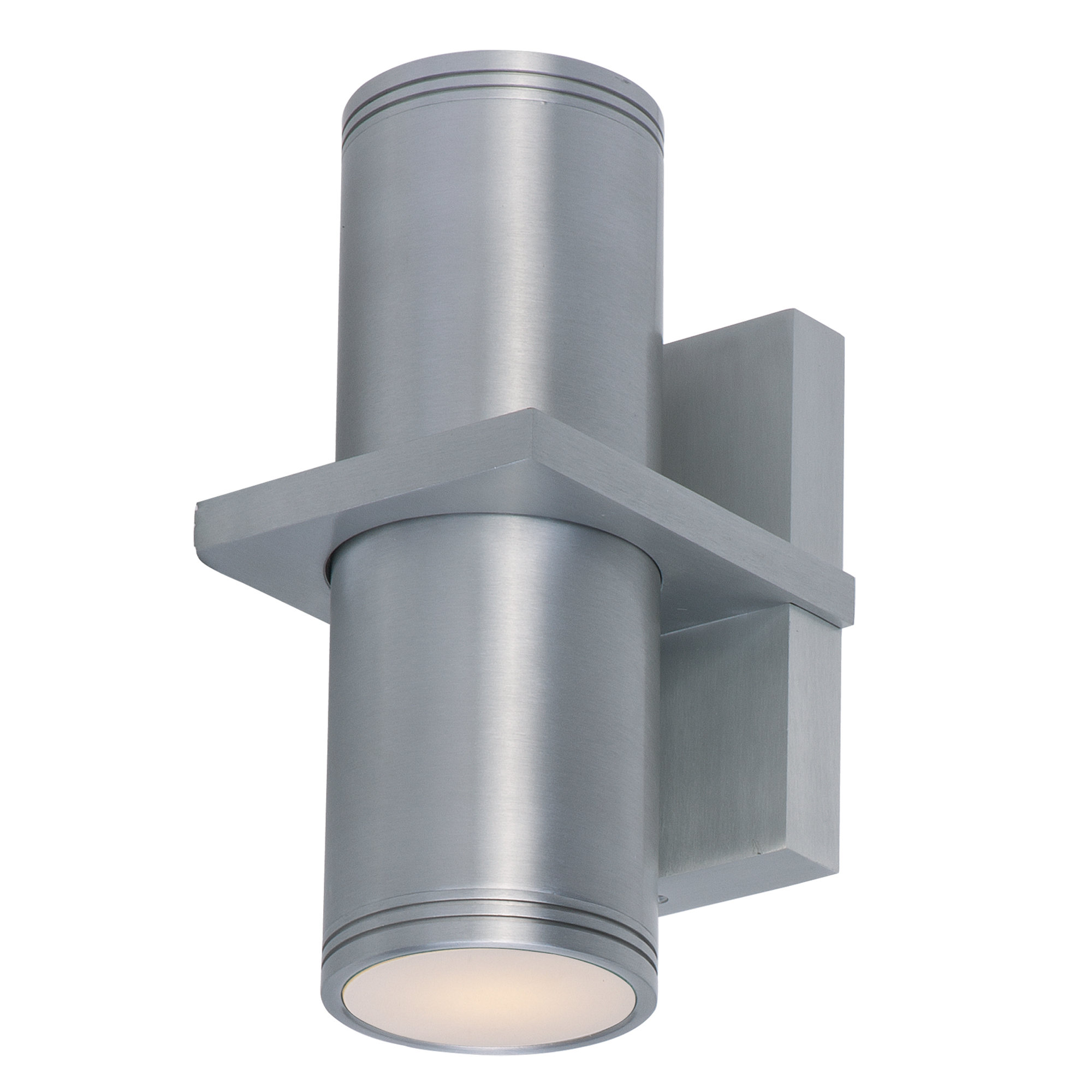 Kalon 2 Light Outdoor Wall Light, 15W LED, Brushed Aluminum