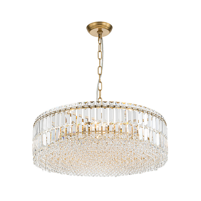 8 - Light Chandelier, Brushed Gold