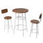 3 tables de bar avec 2 tabourets, table de pub moderne, petit déjeuner compact, surface ronde en velours moelleux à haute résistance, structure en acier, conception d'espace, assemblage, comptoir imperméable de 36 po, convient pour