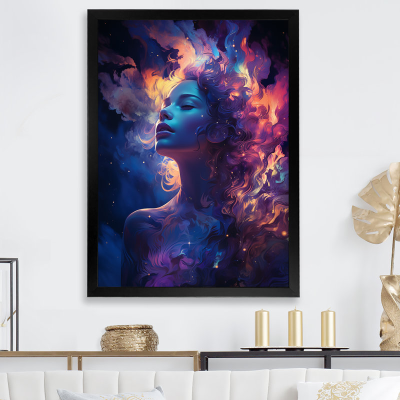 «Woman Aurora Dreams» sur impression sur toile, Encadrement doré, 20" H x 12" W
