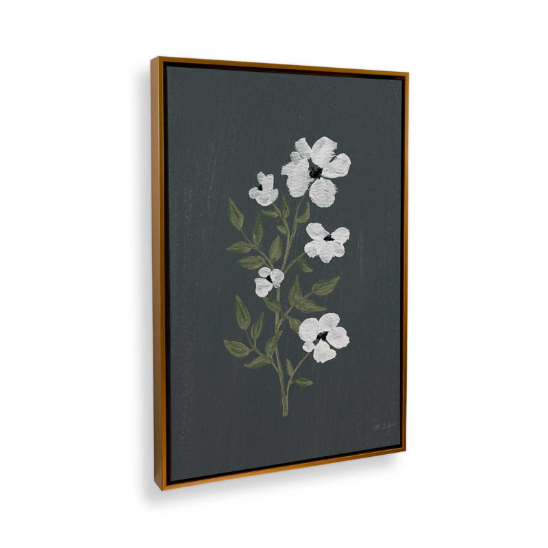 «Pretty Little Flower III» par Yvette St. Amant, reproduction d'art, H 32 po x l 24 po, Floater Frame, Doré