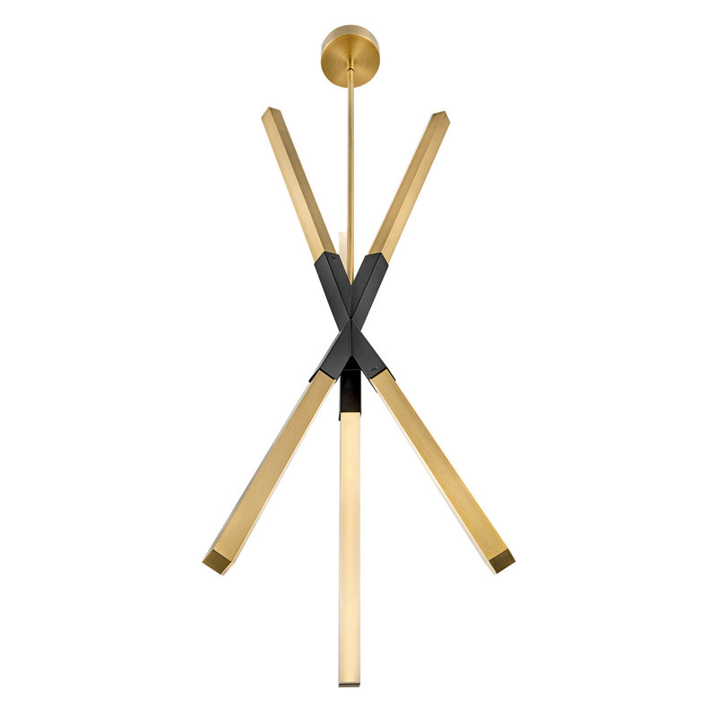 Rae 39" Integrated LED Hanging Pendant Light, Lacquered Brass