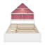 Lit simple en forme de maison avec tête de lit bibliothèque et lumière DEL-106889794-106889796