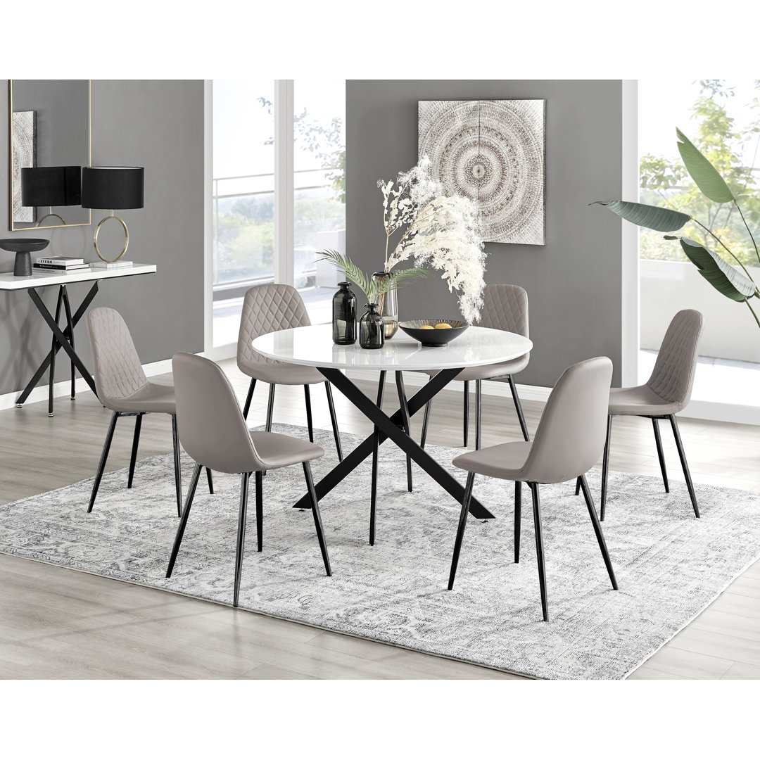 6 - Person Dining Set East Urban Home Chair 