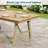 Outdoor Dining Table for 4-6, HDPE All-Weather Rectangular Patio Table with Umbrella Hole & Triangular Legs, 66.9" Long Waterproof Garden Dining Table for Backyard, Deck, Brown-473818320
