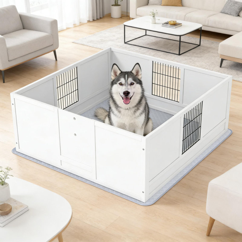 Boîte pour chien pour animaux de compagnie, comprend un sous-tapis / doublure de pee lavable et réutilisable