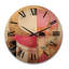 Golden Moon Dreams Illustration rétro - horloge murale géométrique abstraite surdimensionnée en bois-1593852863