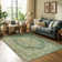 Vintage Floral Distressed Design Non-Slip Low-Pile Soft Thin Faux Wool Area Rug