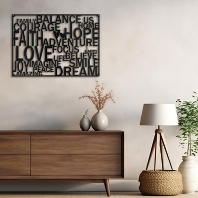 Espoir et amour, décoration murale abstraite moderne, décoration murale suspendue
