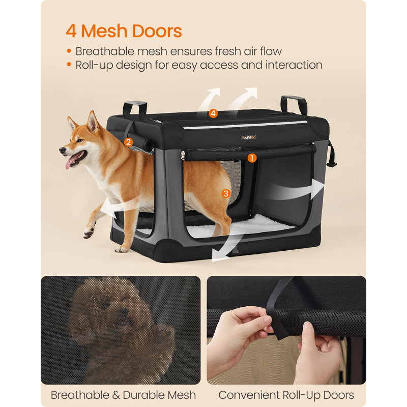 Collapsible Pet Crate, 53cm H x 76cm W x 53cm D