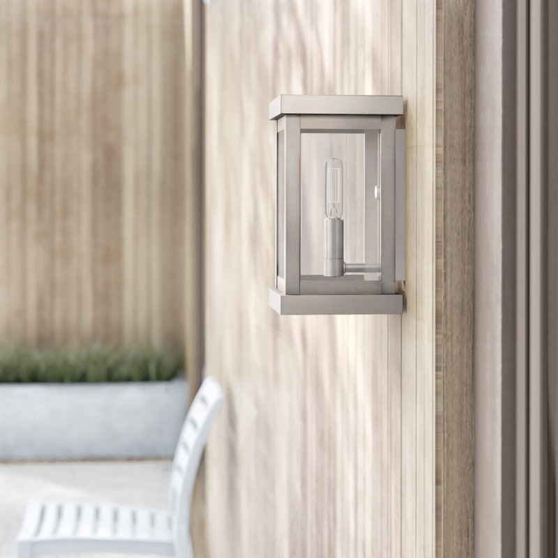 Swann Wall Light, 9.5 H x 5 W x 5.5 D, Brushed Nickel