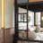 Full size Loft Bed Frame with Storage Shelves and Pegboard, Metal Loft Bed with USB Ports and LED Lights, Safe and Sturdy, Natural-129423582