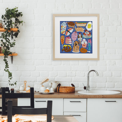 «Dog Dogs», Illustration encadrée sous verre, conception de Krissy Mast