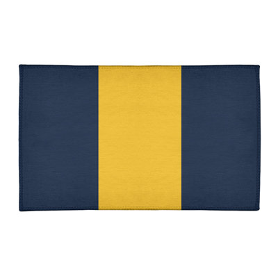 Tapis bleu/jaune à rayures minuit