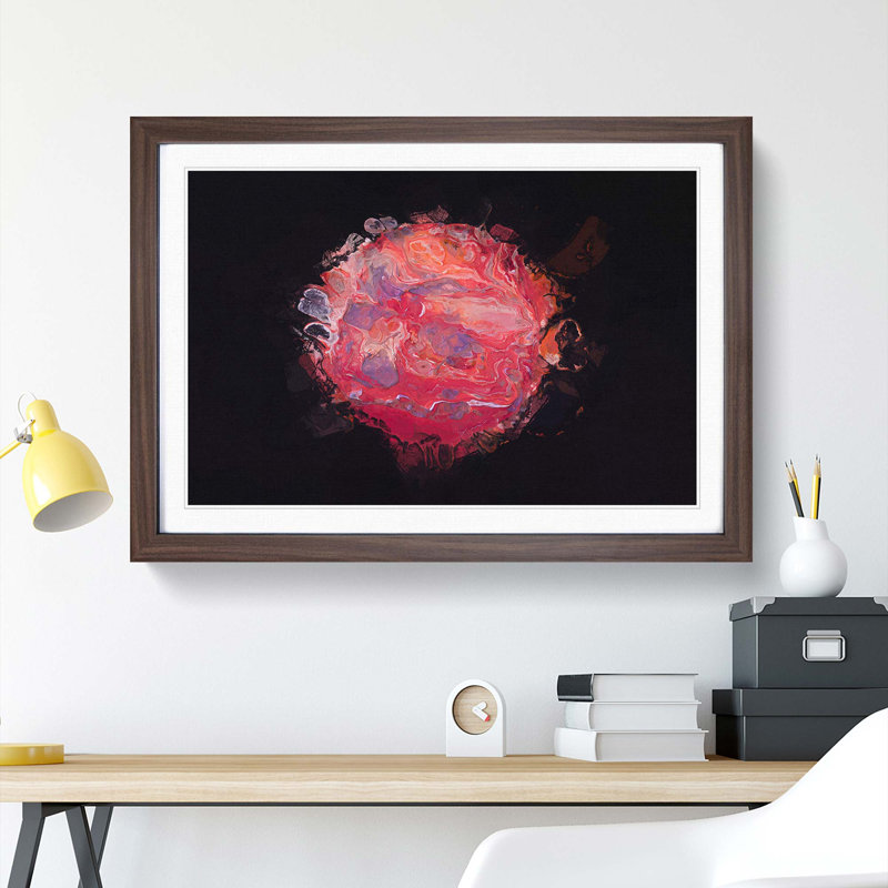 View of Love in Abstract - Picture Frame Painting Print, 50cm H x 76cm W x 2cm D, Walnut