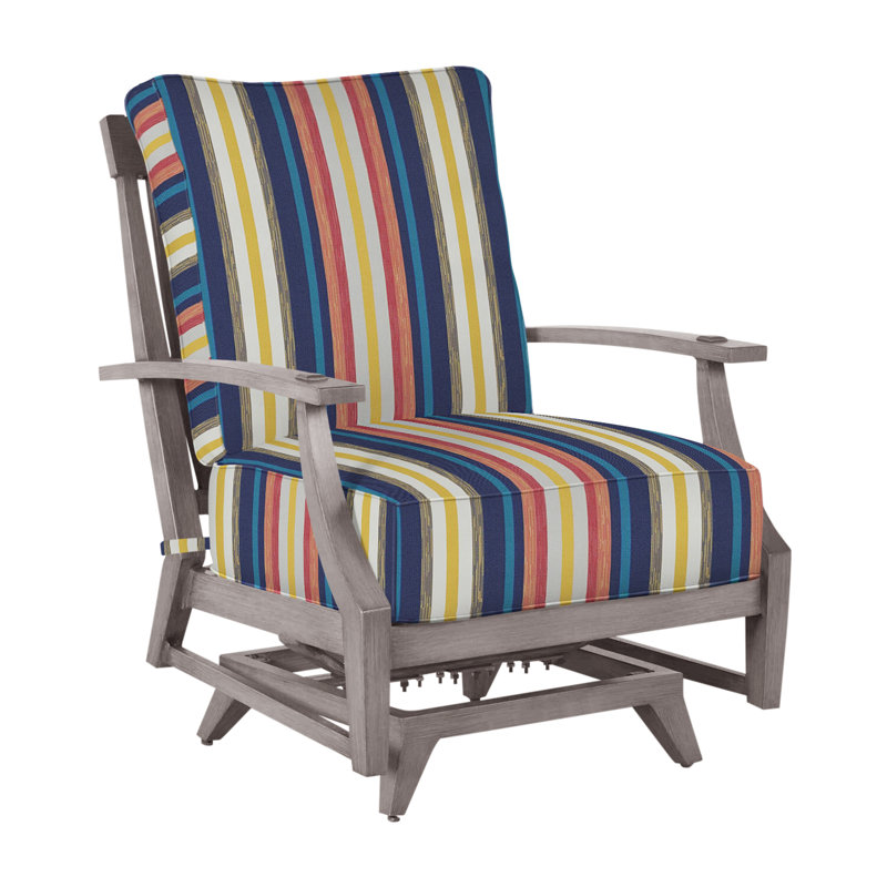 Croquet Patio Chair with Cushions, Welt, Oyster, Verona Silver Sunbrella®