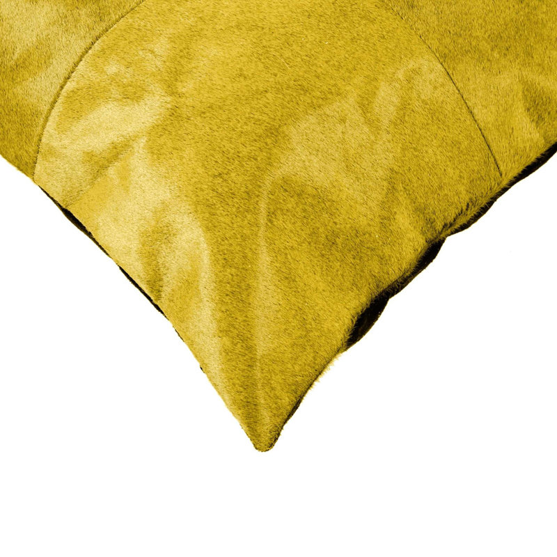 Coussin 18 "en peau de vache jaune