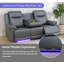 Canapé inclinable en cuir gris foncé