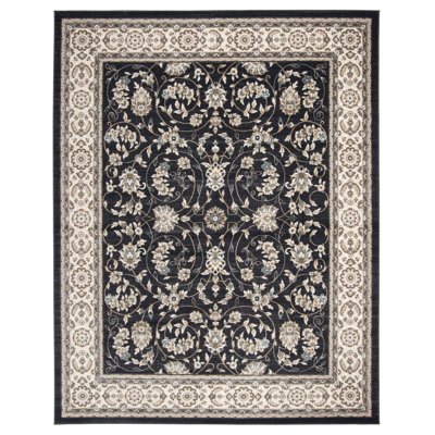 Klose Oriental Anthracite/Cream Area Rug